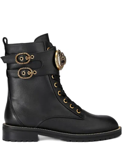 Kurt Geiger Leather Stoop Lace-up Boots In Black