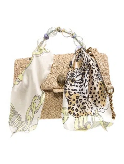 Pre-owned Kurt Geiger Straw Shoulder Bag In Neutrals