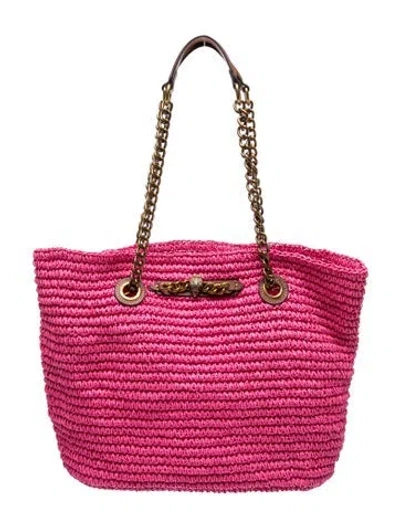 Pre-owned Kurt Geiger Straw Shoulder Bag In Pink