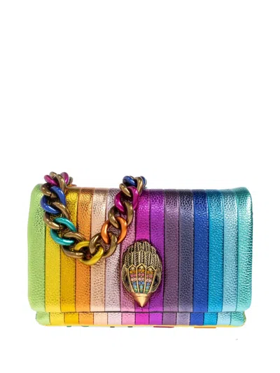 Kurt Geiger Striped Chain Cross Body Bag In Blue
