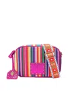 Kurt Geiger Striped Studded Cross Body Bag In Pink
