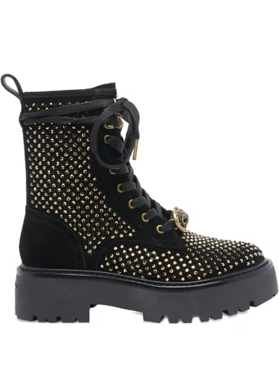 KURT GEIGER STUD-EMBELLISHED LACE-UP BOOTS