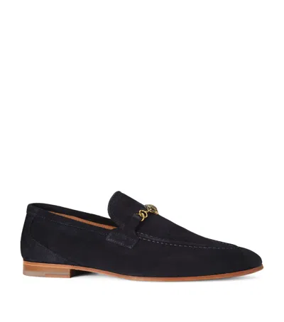 Kurt Geiger Suede Ali Loafers In Navy