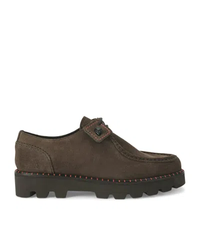 Kurt Geiger Suede Brompton Derby Shoes In Brown
