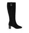 Kurt Geiger London Metallic Block Heel Knee High Boot In Black