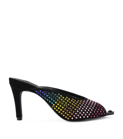 KURT GEIGER SUEDE EMBELLISHED HEELED MULES