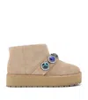 Kurt Geiger Suede Embellished Octavia Boots In Beige