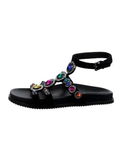 Pre-owned Kurt Geiger Suede Gladiator Sandals In Black