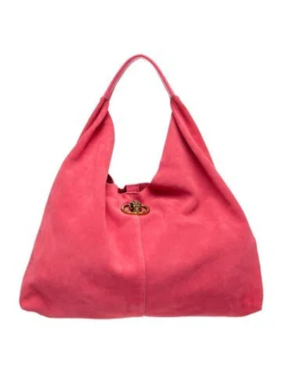Pre-owned Kurt Geiger Suede Hobo In Pink