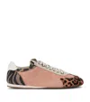 Kurt Geiger Womens Peach Islington Eagle-embellished Suede Trainers In Orange