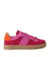 Kurt Geiger Suede Kensington Slim Cupsole Sneakers In Pink