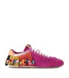 Kurt Geiger Suede Leather Islington Beaded Tassel Sneakers In Pink