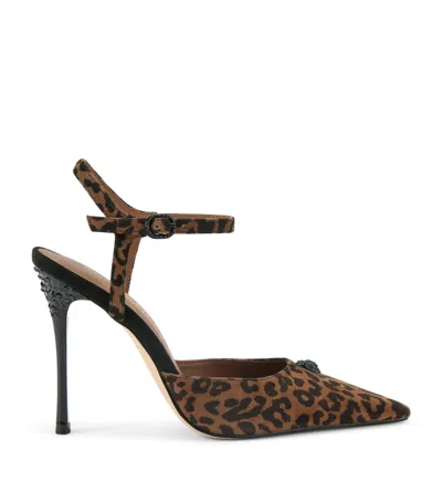 KURT GEIGER SUEDE LEOPARD PRINT HEELS 105