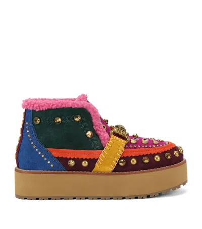 KURT GEIGER SUEDE MANSION COSY ANKLE BOOTS