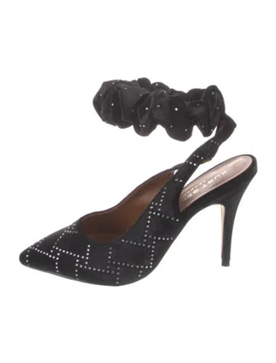 Pre-owned Kurt Geiger Suede Patterned Slingback Pumps In Black