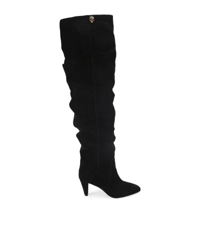 Kurt Geiger Suede Shoreditch Over-the-knee Boots In Black