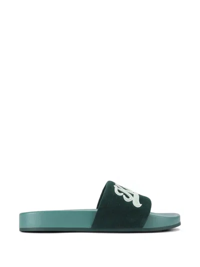 Kurt Geiger Suede Slides In Green