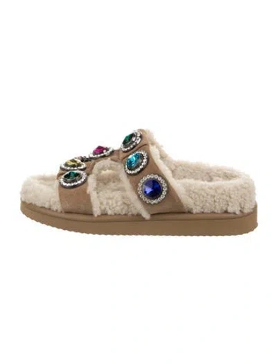 Pre-owned Kurt Geiger Suede Slides In Multicolor