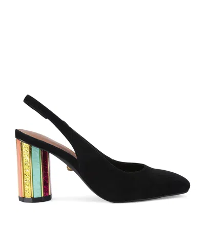 Kurt Geiger Suede Slingback Heels In Black/comb