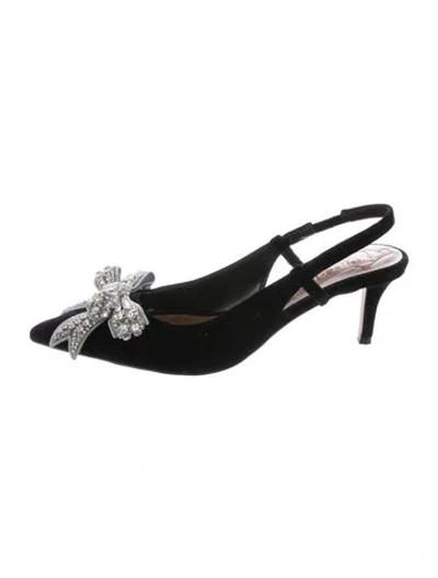 Pre-owned Kurt Geiger Suede Slingback Pumps In Black