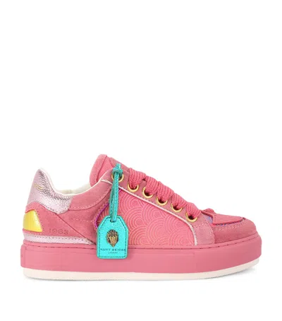 Kurt Geiger Suede Southbank Tag Sneakers In Pink