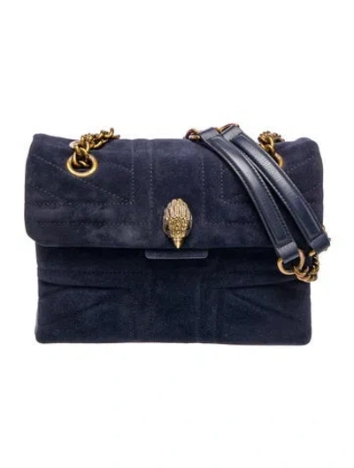 Pre-owned Kurt Geiger Suede Top Handle Bag In Blue