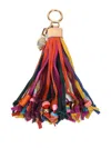 Kurt Geiger London Leather Beaded Tassel Charm In Multi
