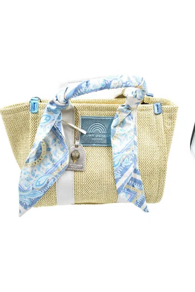 Kurt Geiger Textured Woven Southbank Shopper In Neutral