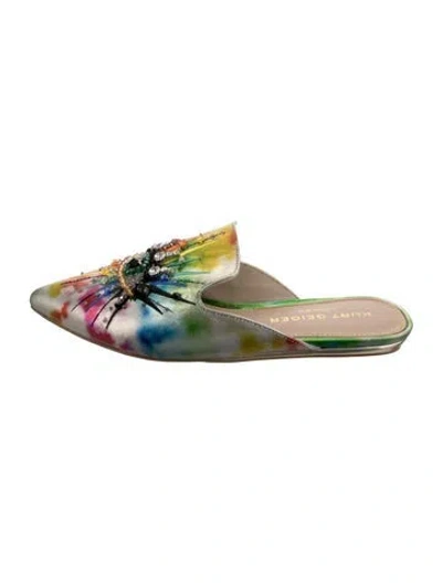 Pre-owned Kurt Geiger Tie-dye Print Mules In Green
