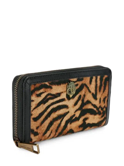 Kurt Geiger Tiger-print Eagle-head Wallet In White