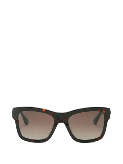 Kurt Geiger Tortoiseshell-effect Rectangle-frame Sunglasses In Brown