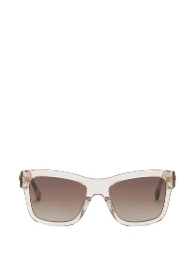 Kurt Geiger Tortoiseshell-effect Rectangle-frame Sunglasses In Neutral