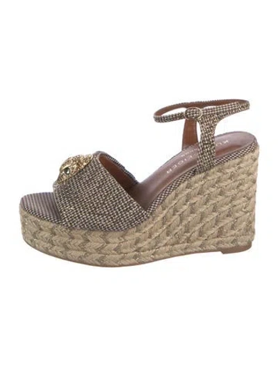 Pre-owned Kurt Geiger Tweed Pattern Sandals In Neutrals