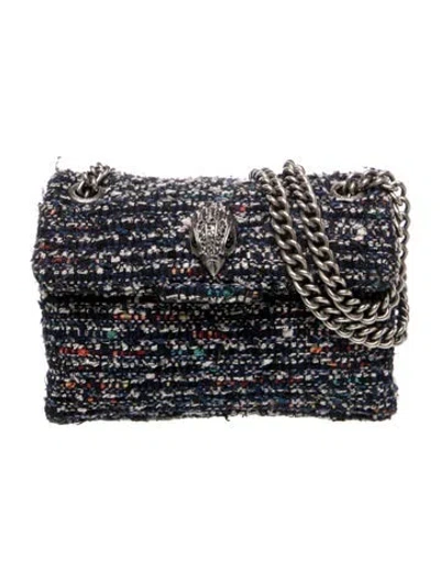 Pre-owned Kurt Geiger Tweed Shoulder Bag In Blue