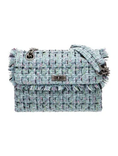 Pre-owned Kurt Geiger Tweed Shoulder Bag In Blue