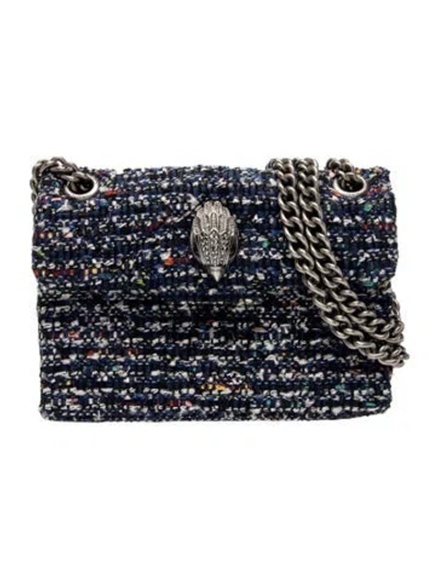 Pre-owned Kurt Geiger Tweed Shoulder Bag In Blue