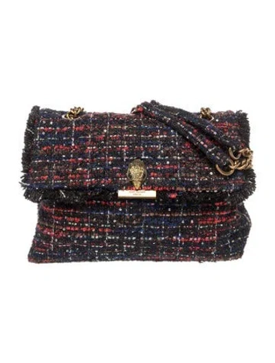 Pre-owned Kurt Geiger Tweed Shoulder Bag In Blue