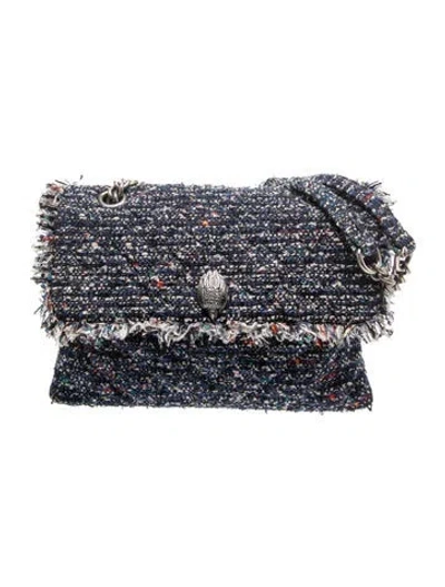 Pre-owned Kurt Geiger Tweed Shoulder Bag In Blue