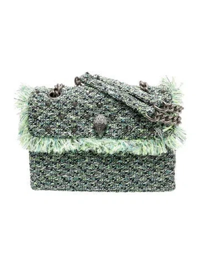 Pre-owned Kurt Geiger Tweed Shoulder Bag In Blue