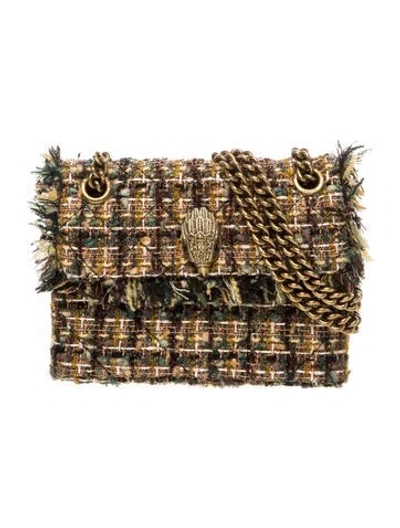 Pre-owned Kurt Geiger Tweed Shoulder Bag In Brown