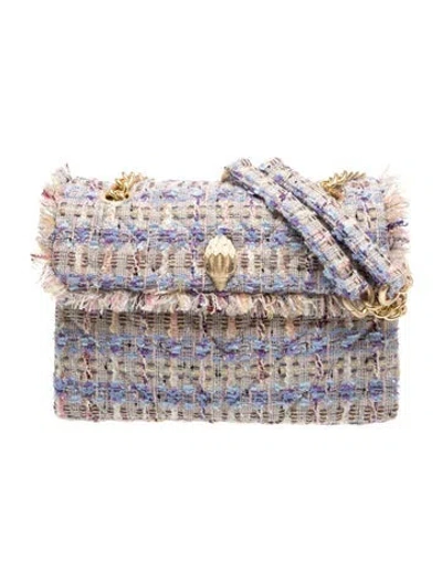 Pre-owned Kurt Geiger Tweed Top Handle Bag In Neutral