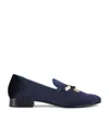 Kurt Geiger Velvet Ace Emby Loafers In Blue