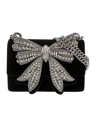 Pre-owned Kurt Geiger Velvet Crossbody Bag In Black