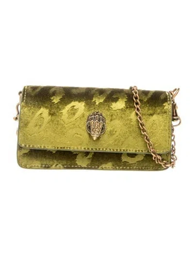 Pre-owned Kurt Geiger Velvet Crossbody Bag In Green