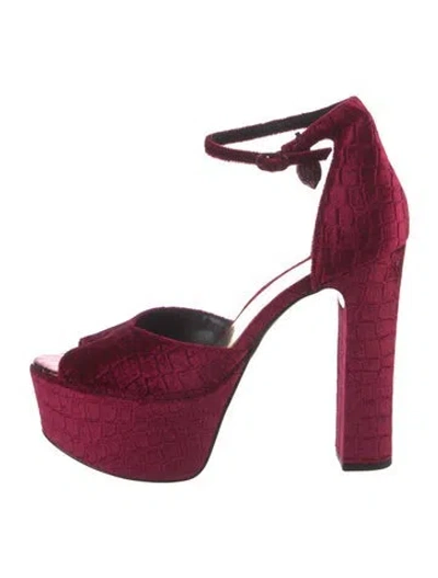 Pre-owned Kurt Geiger Velvet D'orsay Pumps In Burgundy