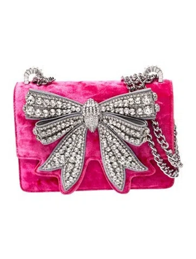 Pre-owned Kurt Geiger Velvet Minaudière In Pink