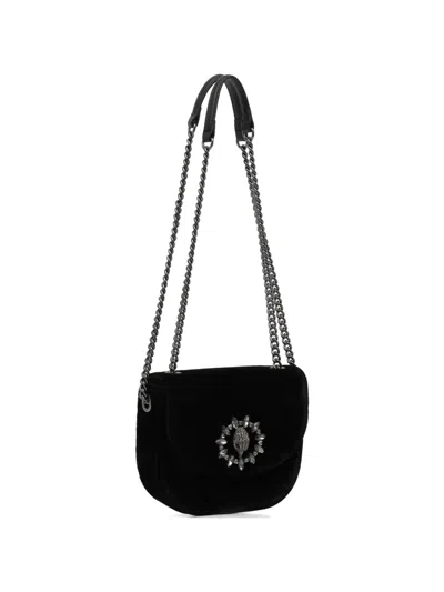 Kurt Geiger Velvet Shoulder Bag In Black