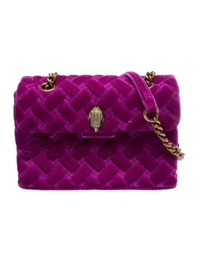 Pre-owned Kurt Geiger Velvet Shoulder Bag In Purple