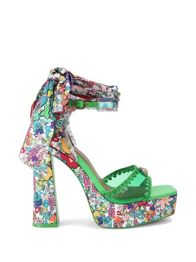Kurt Geiger Vinyl Tie Platform Sandals In Multi