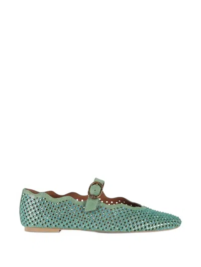 Kurt Geiger Wavy Mayfair Ballet Flat In Green